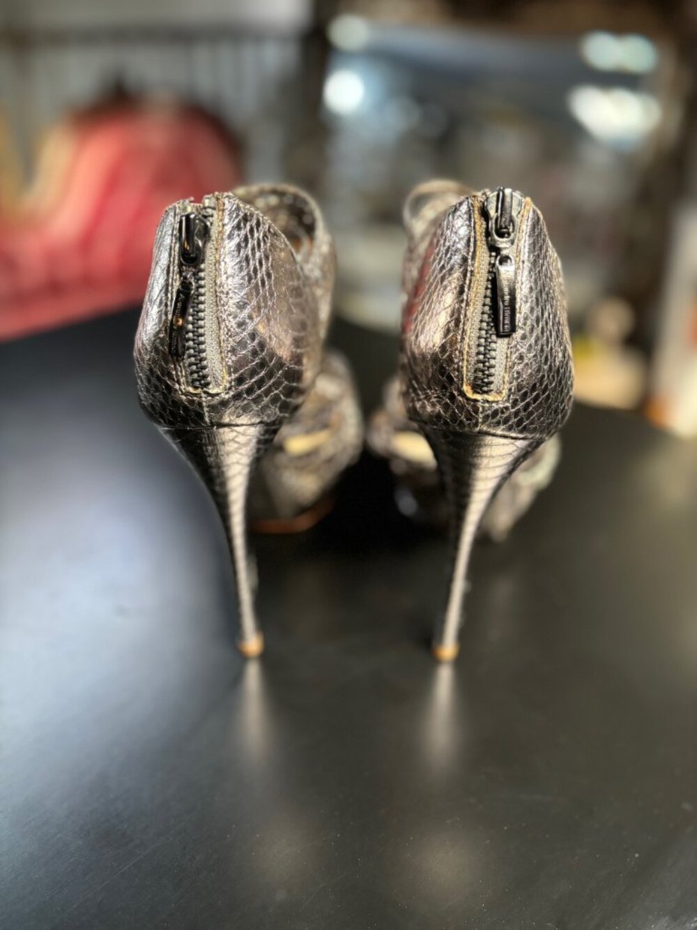 Alexandre Birman Python Platform Sandals Size 8 - Picture 2 of 5